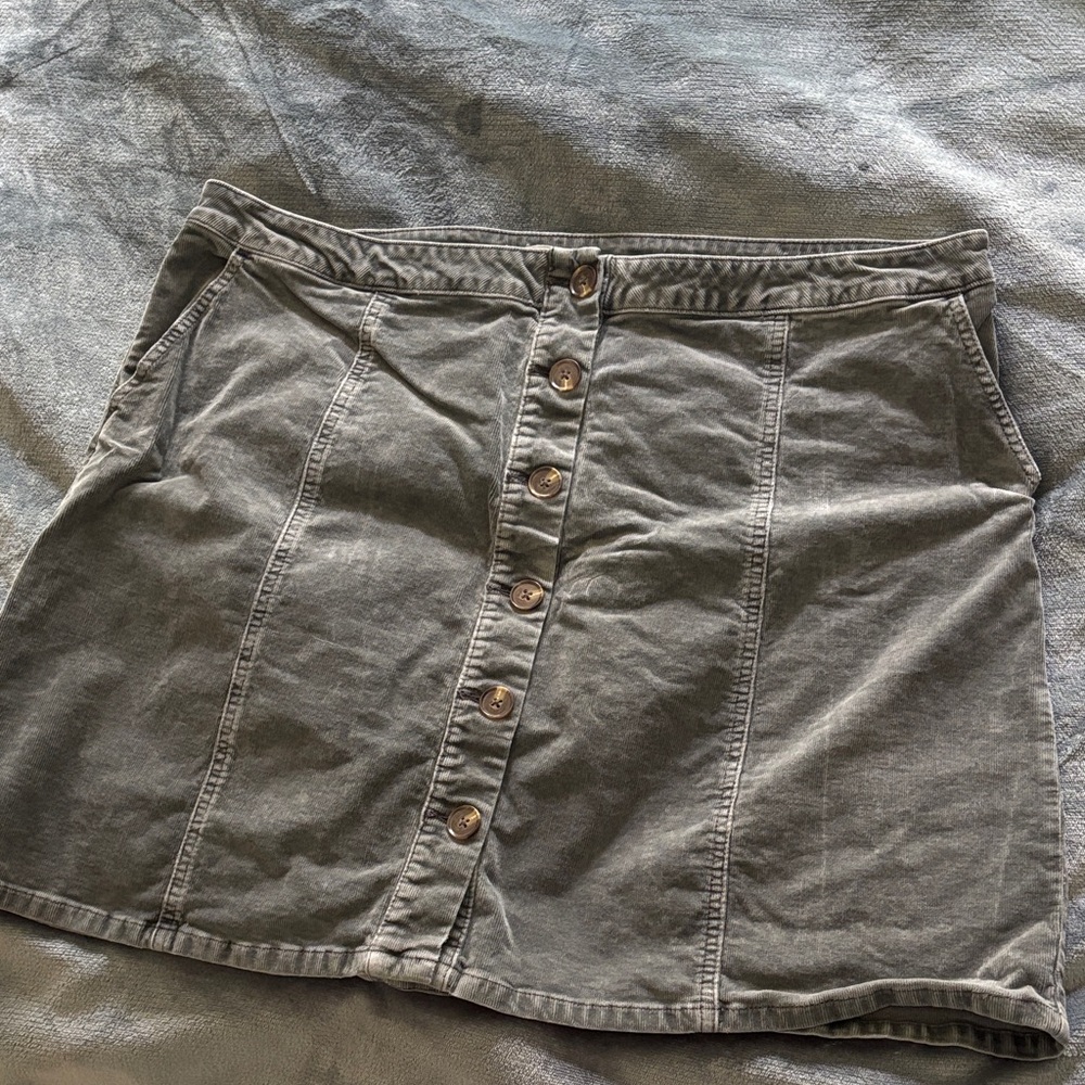 Maurices Charcoal Button-Front Mini Skirt